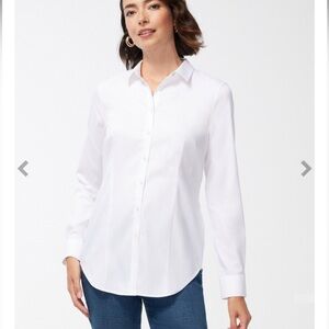 Chicos NWT white no iron button down shirt in a size .5 (equivalent to a size 2)
